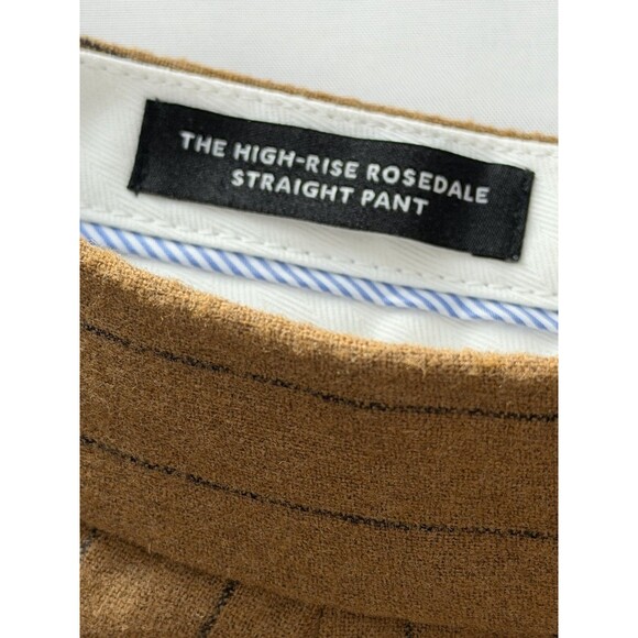 Madewell The High Rise Rosedale Straight Pant Womens 2 Brown Pinstripe Pleated 2 - Picture 11 of 16